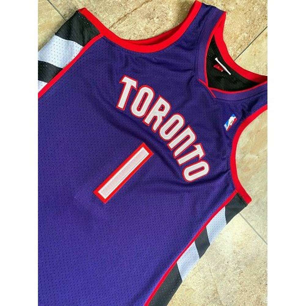 Men's Toronto Raptors Tracy McGrady #1 Throwback Purple 99-00 Hardwood Classics Jersey-Pro Kit Vault | Brand New 26/27 Sports Jerseys